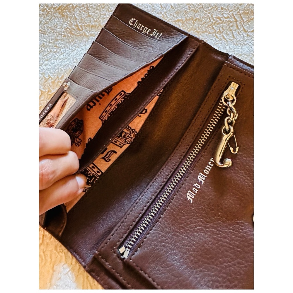 Vintage Juicy Couture Credit Card Wallet Y2K Pink Brown - Picture 7 of 9